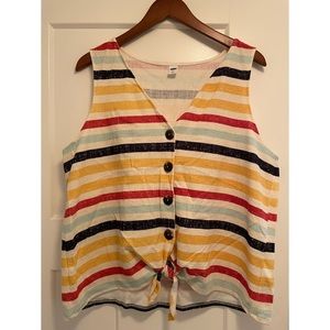 EUC - Old Navy Button Down Tie Tank (Size XL)